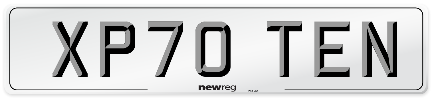 XP70 TEN Number Plate from New Reg